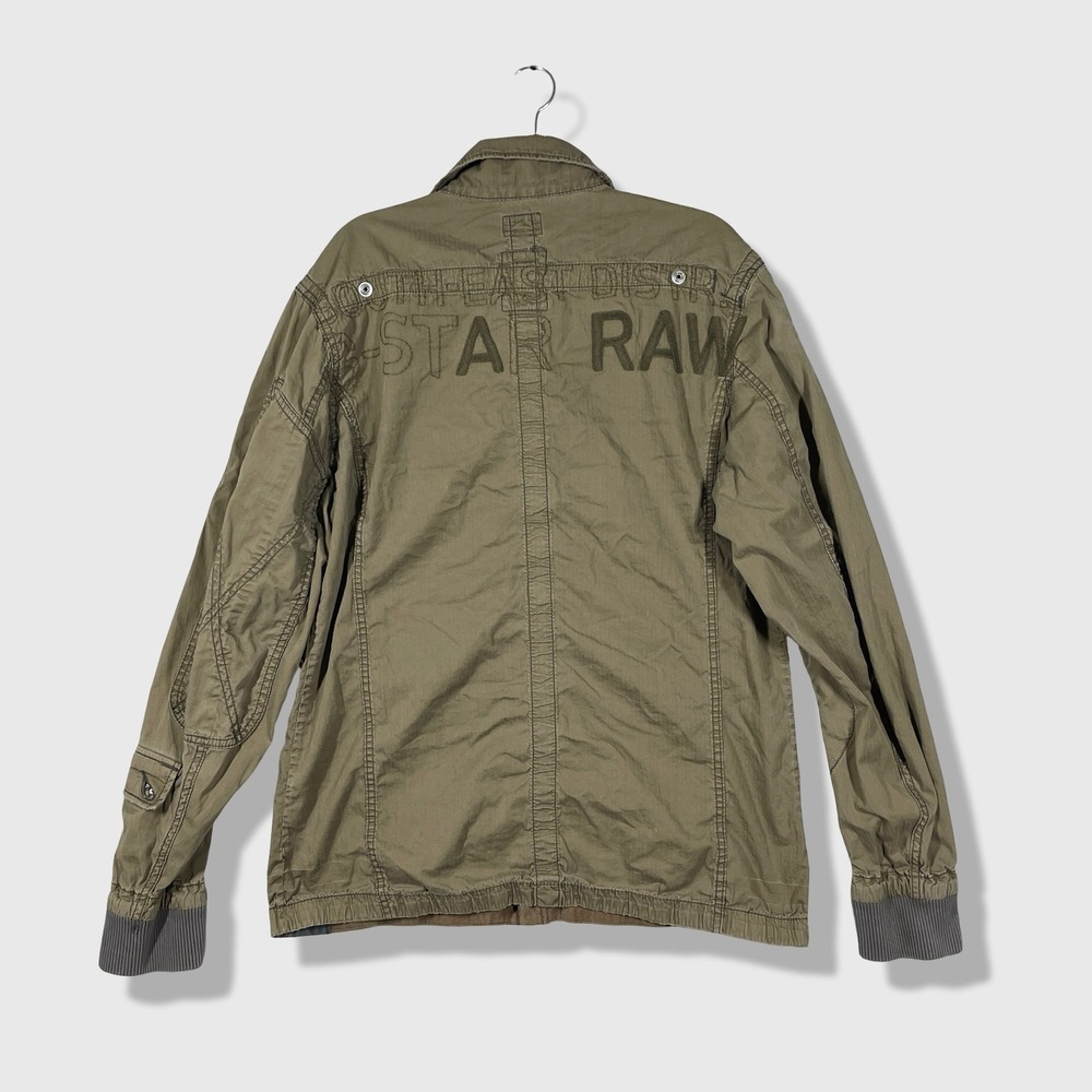 G-Star Raw‎ Field Jacket Mens XL Slim Olive Green Military Utility Workwear - Picture 4 of 8